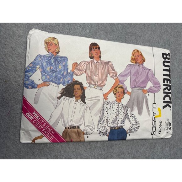 Butterick 3976 Womens Blouse Sewing Pattern Size 8-10-12 Vintage 1986 Uncut - Picture 5 of 5